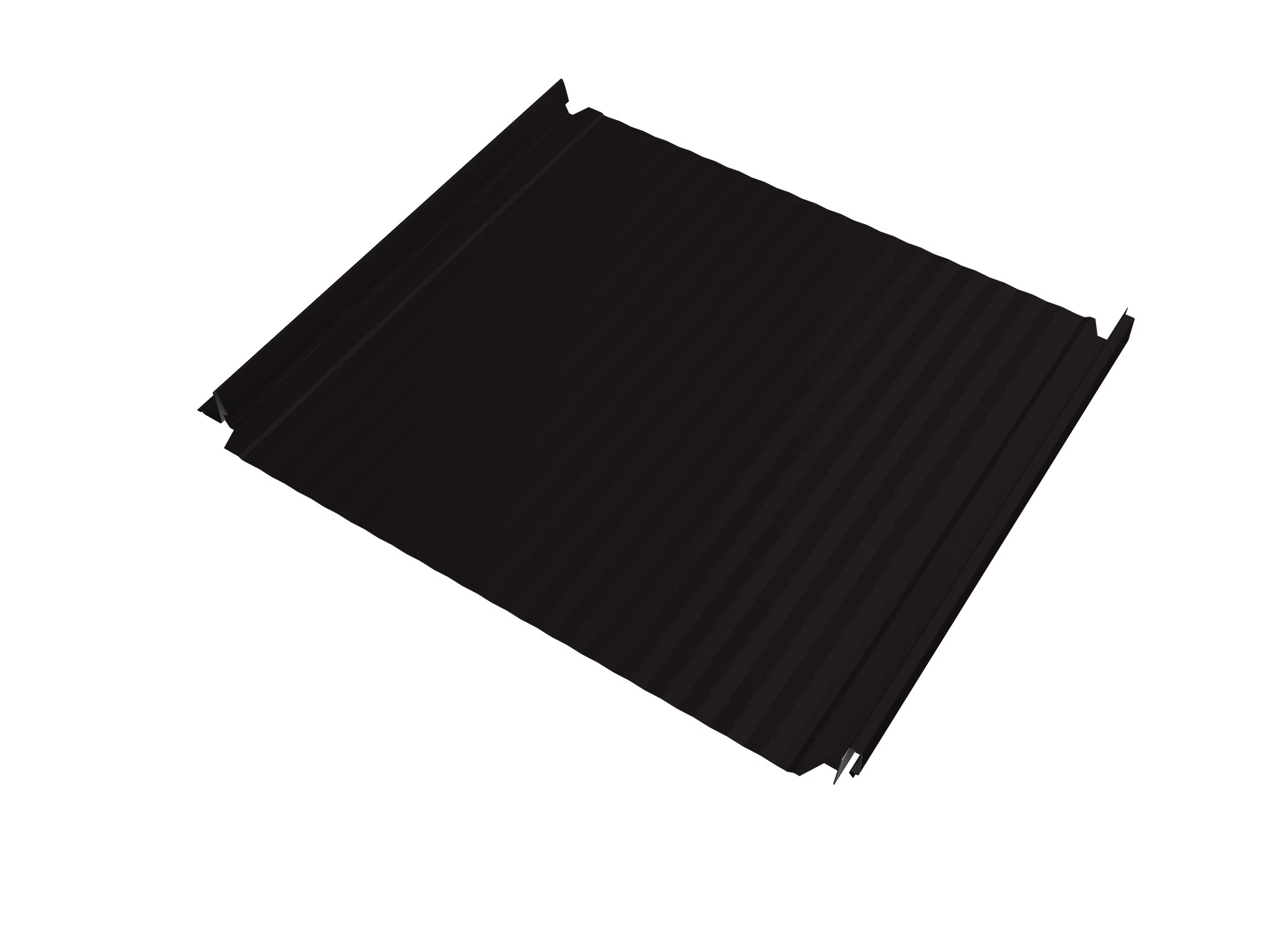 Кликфальц 0,5 мм Grand Line Double Pro Gofr с пленкой на замках черный RAL 9005 satin