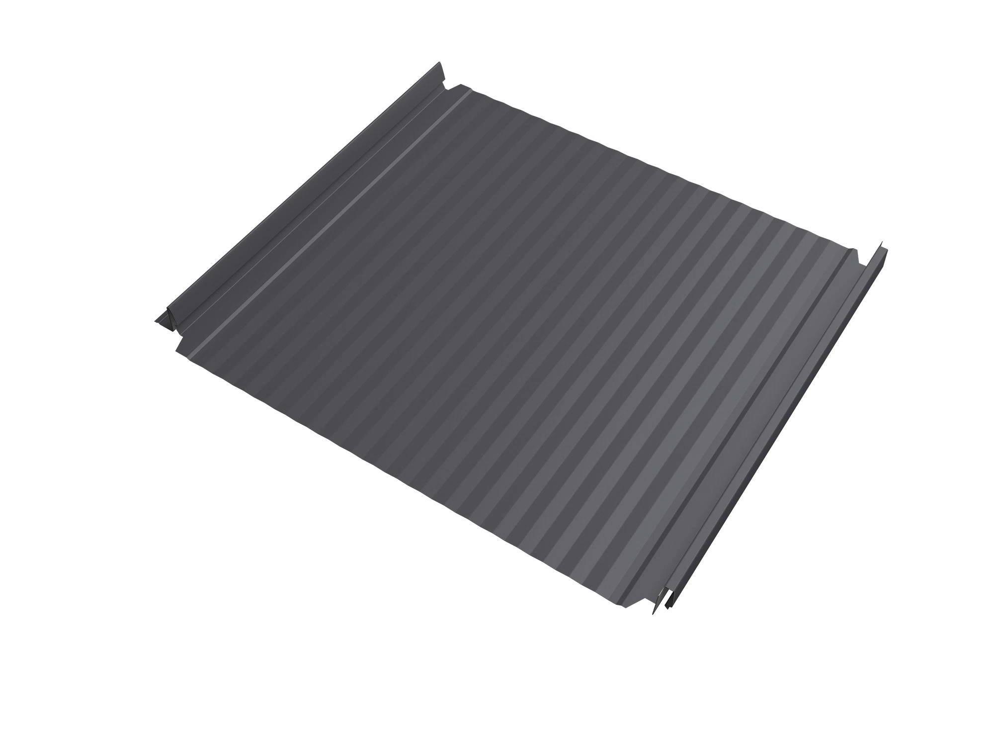 Кликфальц 0,5 мм Grand Line Double Pro Gofr с пленкой на замках сигнально-серый RAL 7004 satin