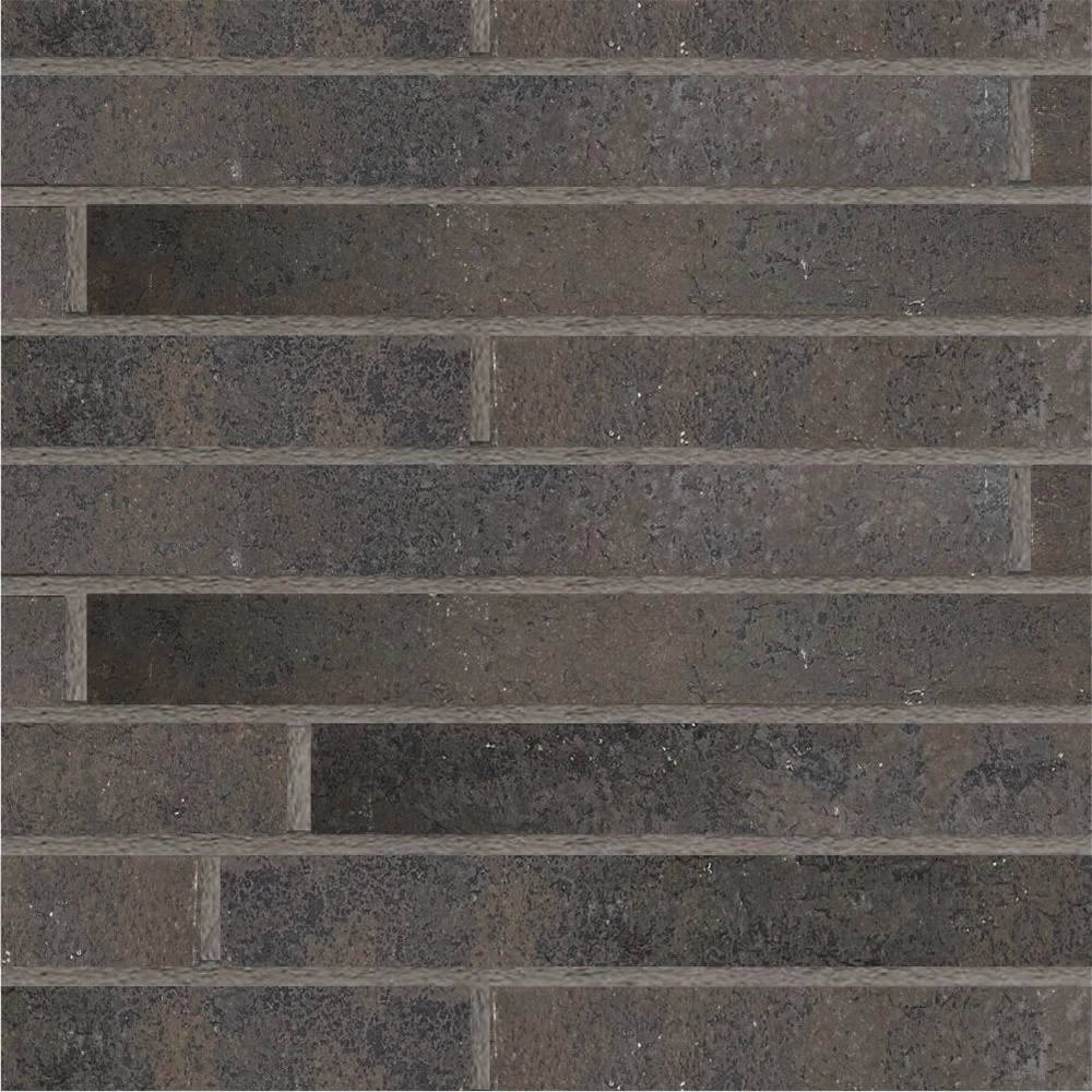 Клинкерная плитка для фасада Terramatic Forta Brown Riegel DK 2301-2R (10 шт.= 0,16 кв.м) коричневая с черным декором 390х40х14 мм
