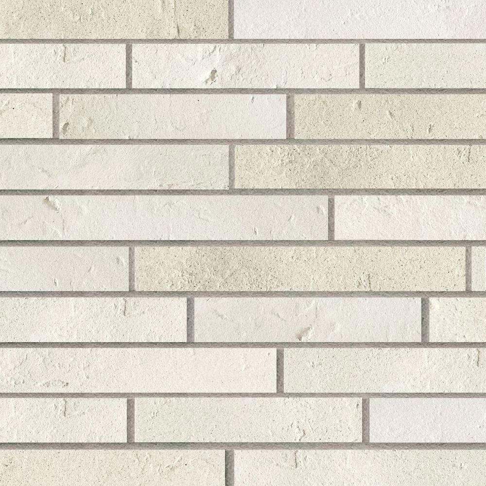 Клинкерная плитка для фасада Terramatic Forta White Riegel AC (10 шт.= 0,16 кв.м) слоновая кость 390х40х14 мм