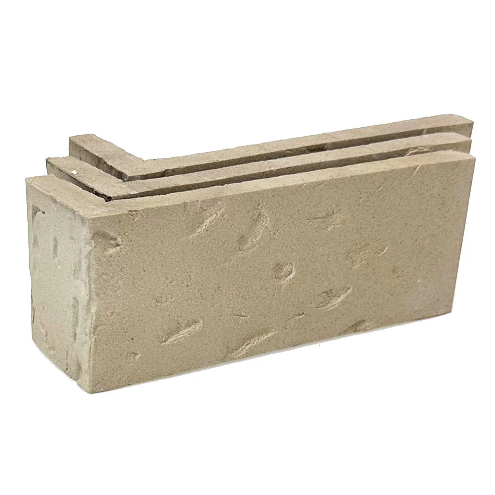 Клинкерная плитка для фасада угловая Terramatic Moon Grey AC Y 8404 Y (8 шт.= 0,14 кв.м) cерая с белым оттенком 185х60х71х14 мм