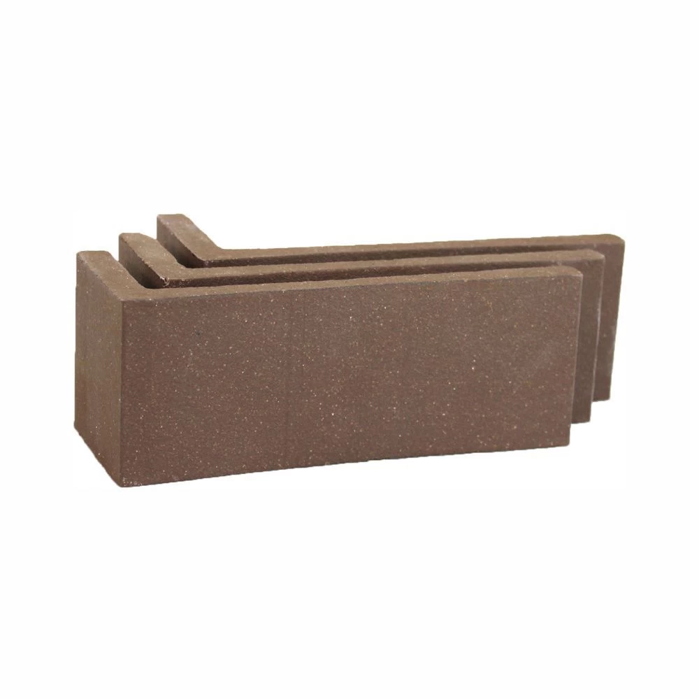Клинкерная плитка для фасада угловая Terramatic Plato Brown Y (8 шт.= 0,14 кв.м) коричневая 185х60х71х14 мм