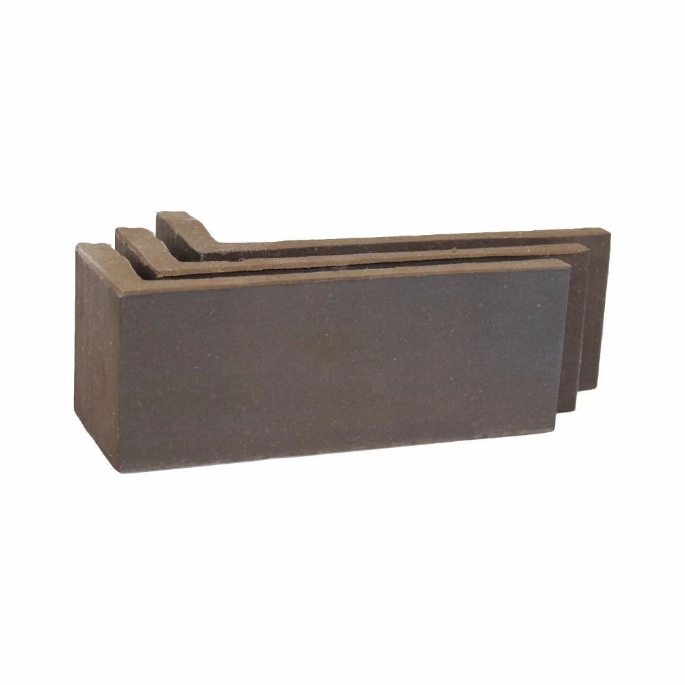 Клинкерная плитка для фасада угловая Terramatic Plato Brown AA (8 шт.= 0,14 кв.м) коричневая 185х60х71х14 мм