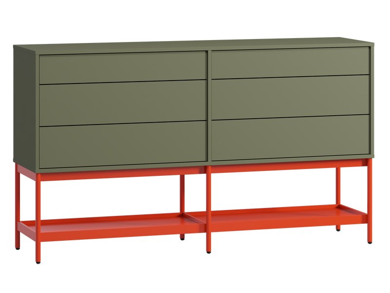 Комод Изи 158x91 Оливковый/Оранжевый