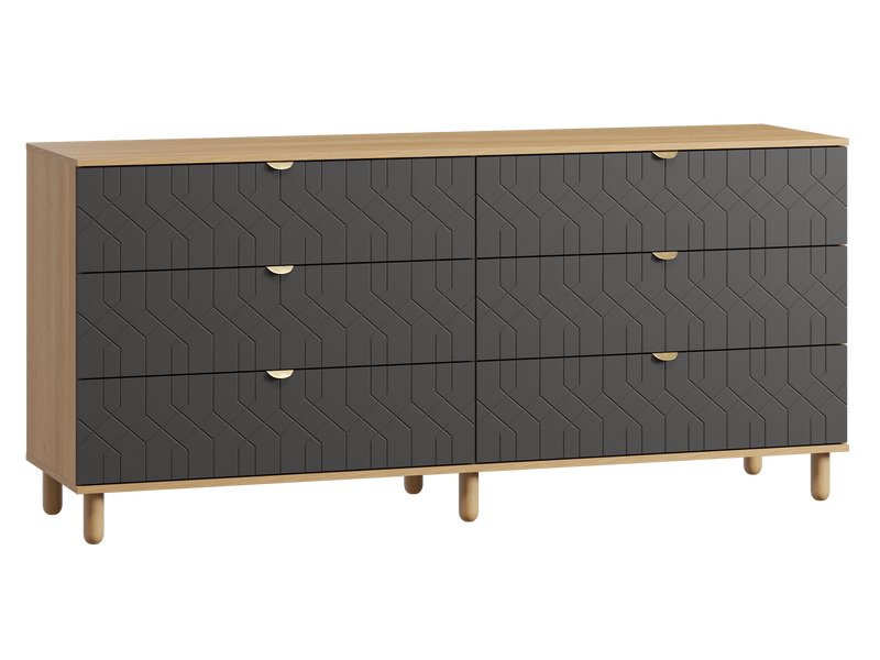 Комод Теджонс 185x85 Деко Графитовый