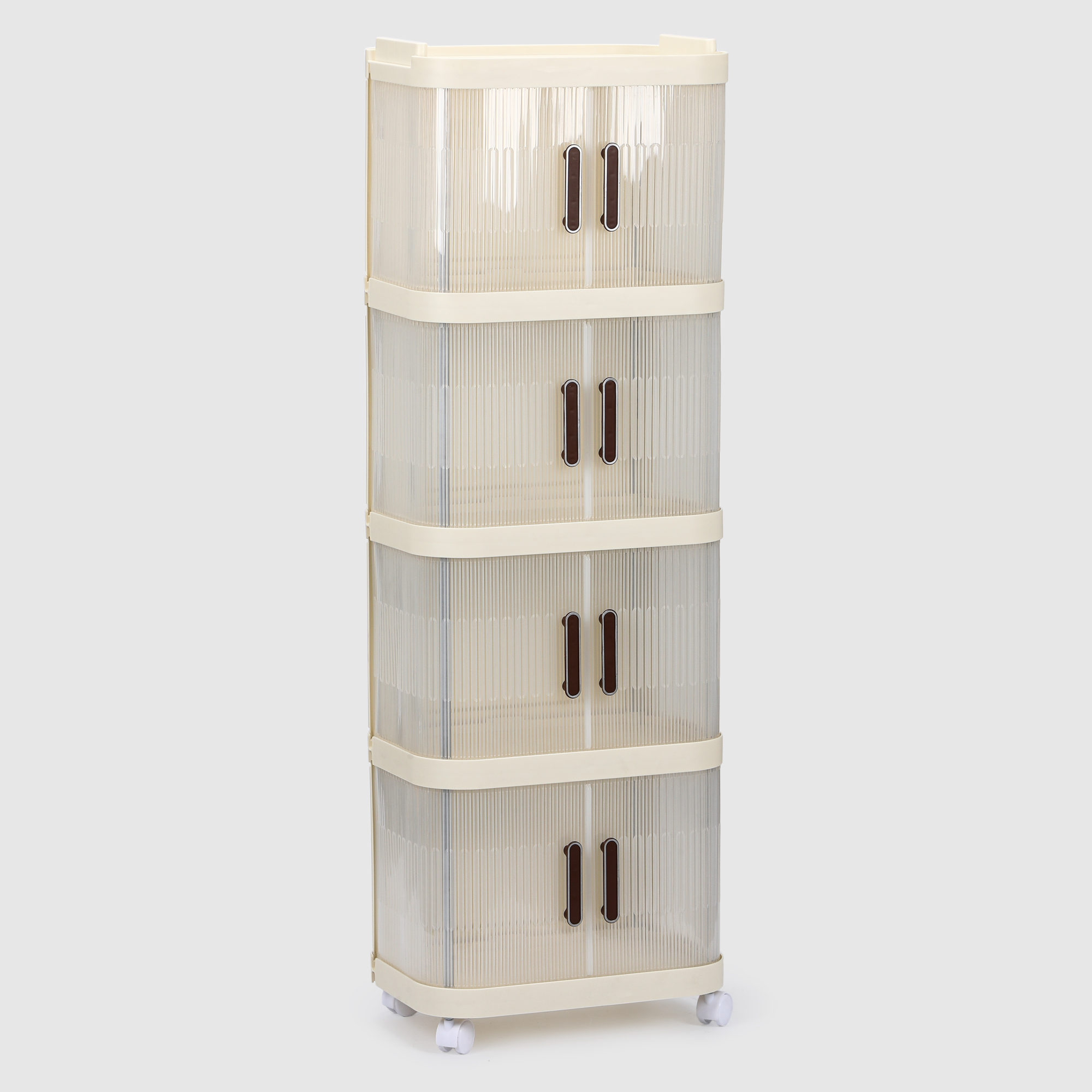 Комод для хранения Hometex 4 уровня кремовый 41х28х121 см
