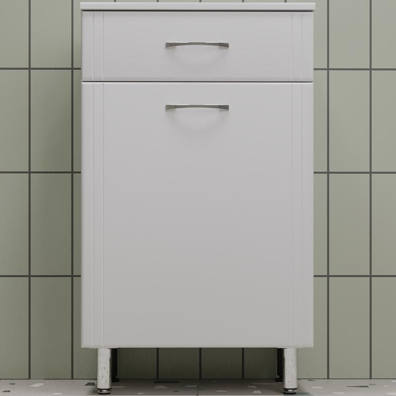 Комод Style Line Эко Стандарт ТН 50 АА00-000042 с бельевой корзиной Белый глянцевый