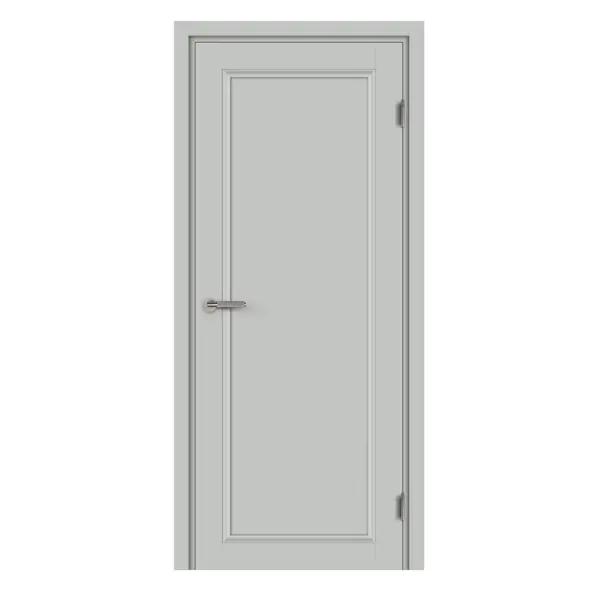 Комплект двери Лион глухая 80x200 см Hardflex цвет серый жемчуг с добором 100 мм
