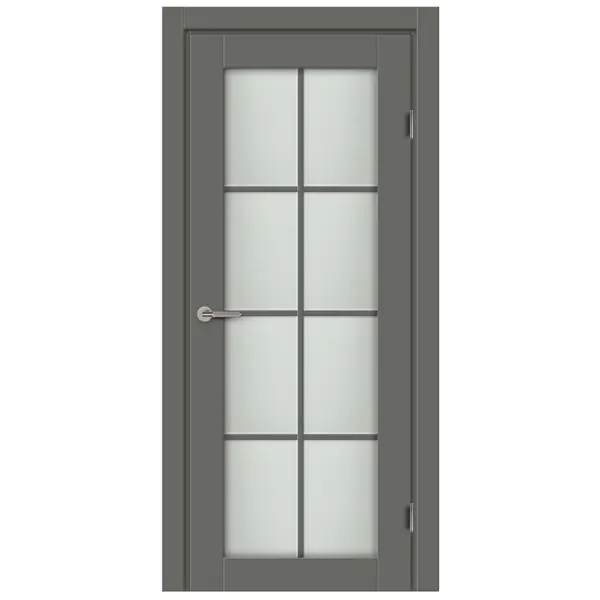 Комплект двери Пьемонт со стеклом 80x200 см Hardflex цвет стиппл грей без доборов