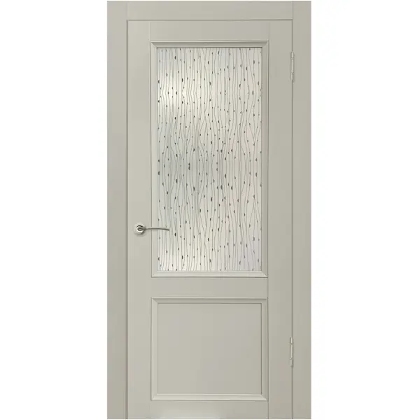 Комплект двери Рондо со стеклом 70x200 см Hardflex цвет серый жемчуг с добором 100 мм