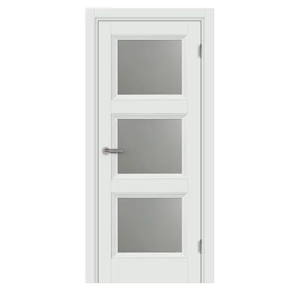 Комплект двери Трилло со стеклом 60x200 см Hardflex белый с добором 100 мм