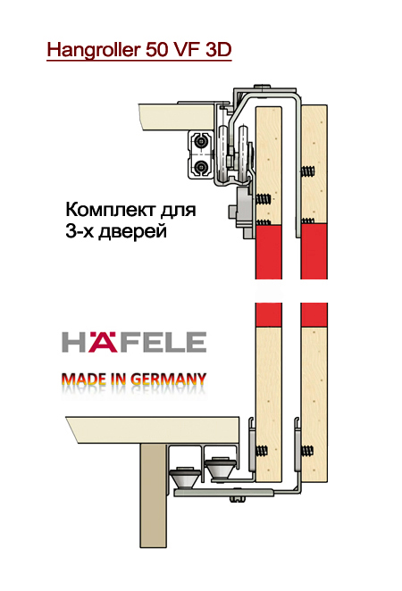 Комплект Hangroller 50 VF на 2 двери