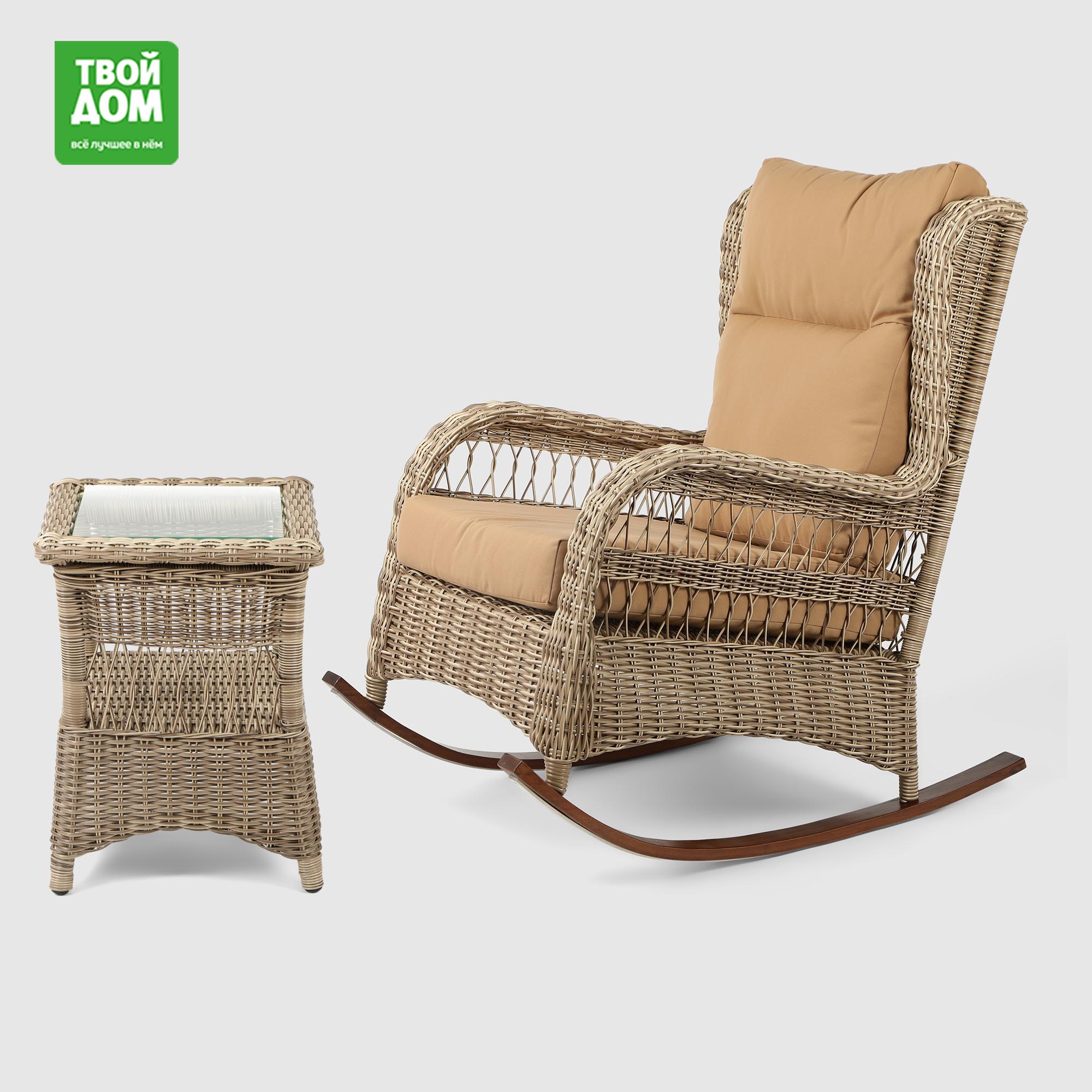 Комплект мебели Rattan grand Edelweis бежевый 2 предмета