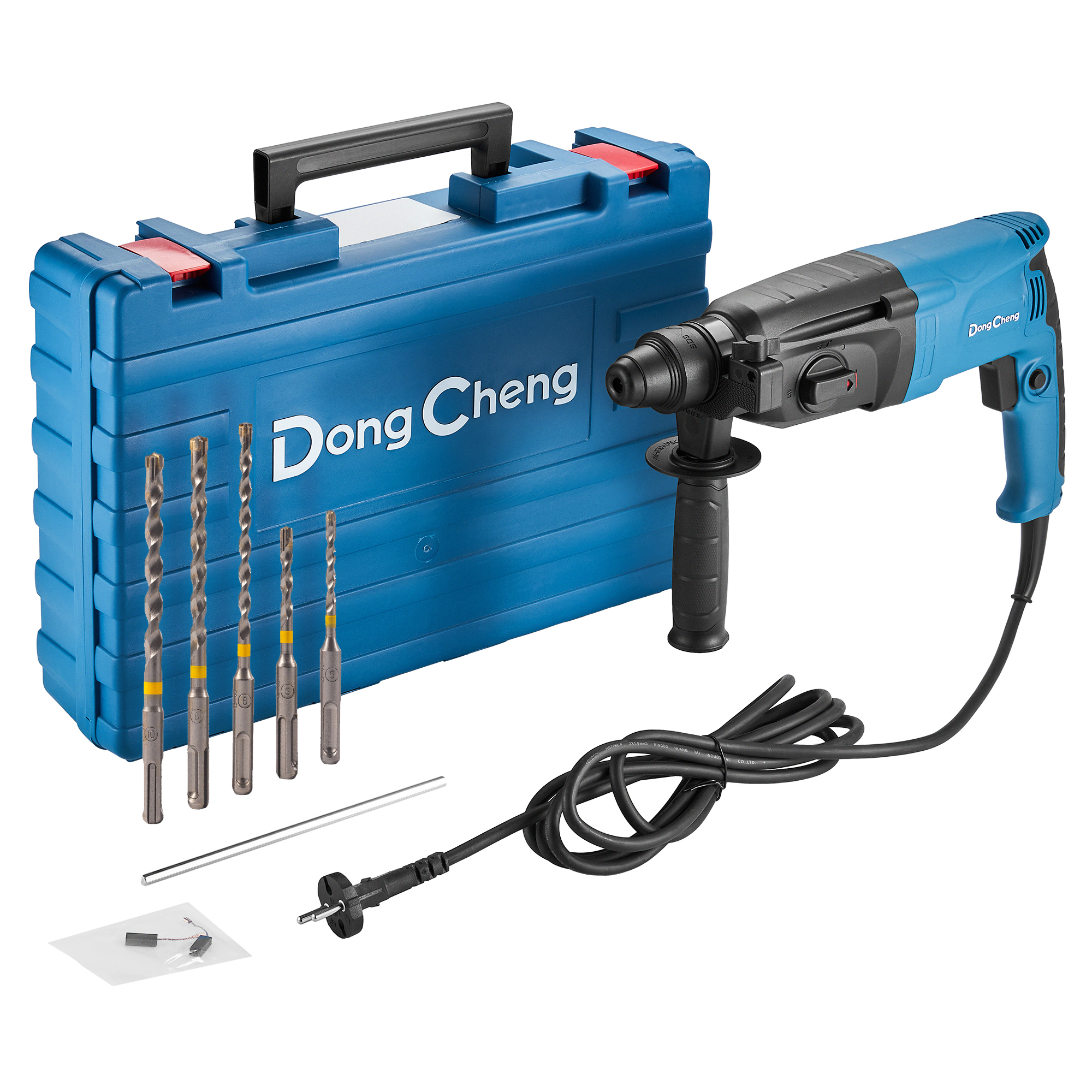 Комплект Перфоратор сетевой SDS-plus Dongcheng DZC05-26B, 800 Вт, 3 Дж с набором буров