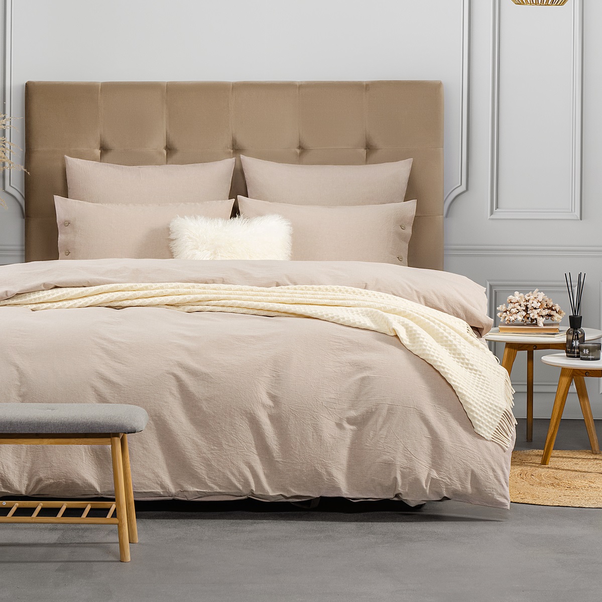 Комплект постельного белья Prime Prive Смоген Семейный/дуэт бежевый