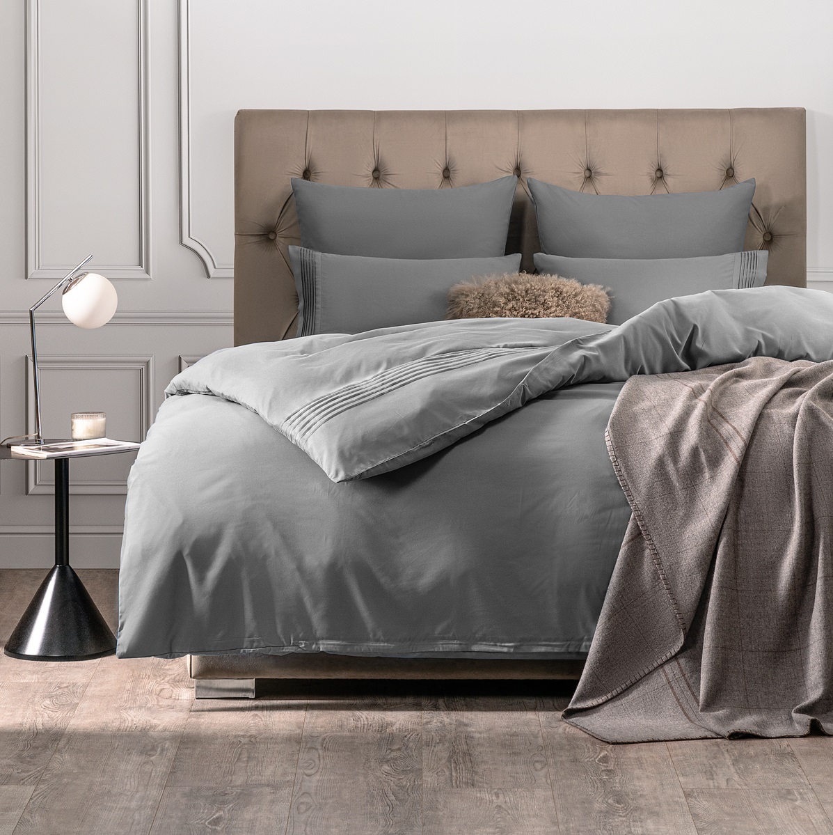 Комплект постельного белья Sleepix Миоко серый Семейный/дуэт
