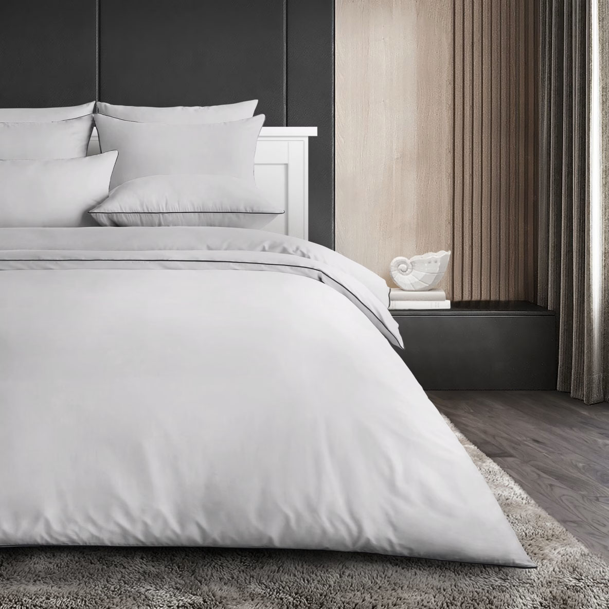 Комплект постельного белья Soft Silver Евро нав. Благородное серебро