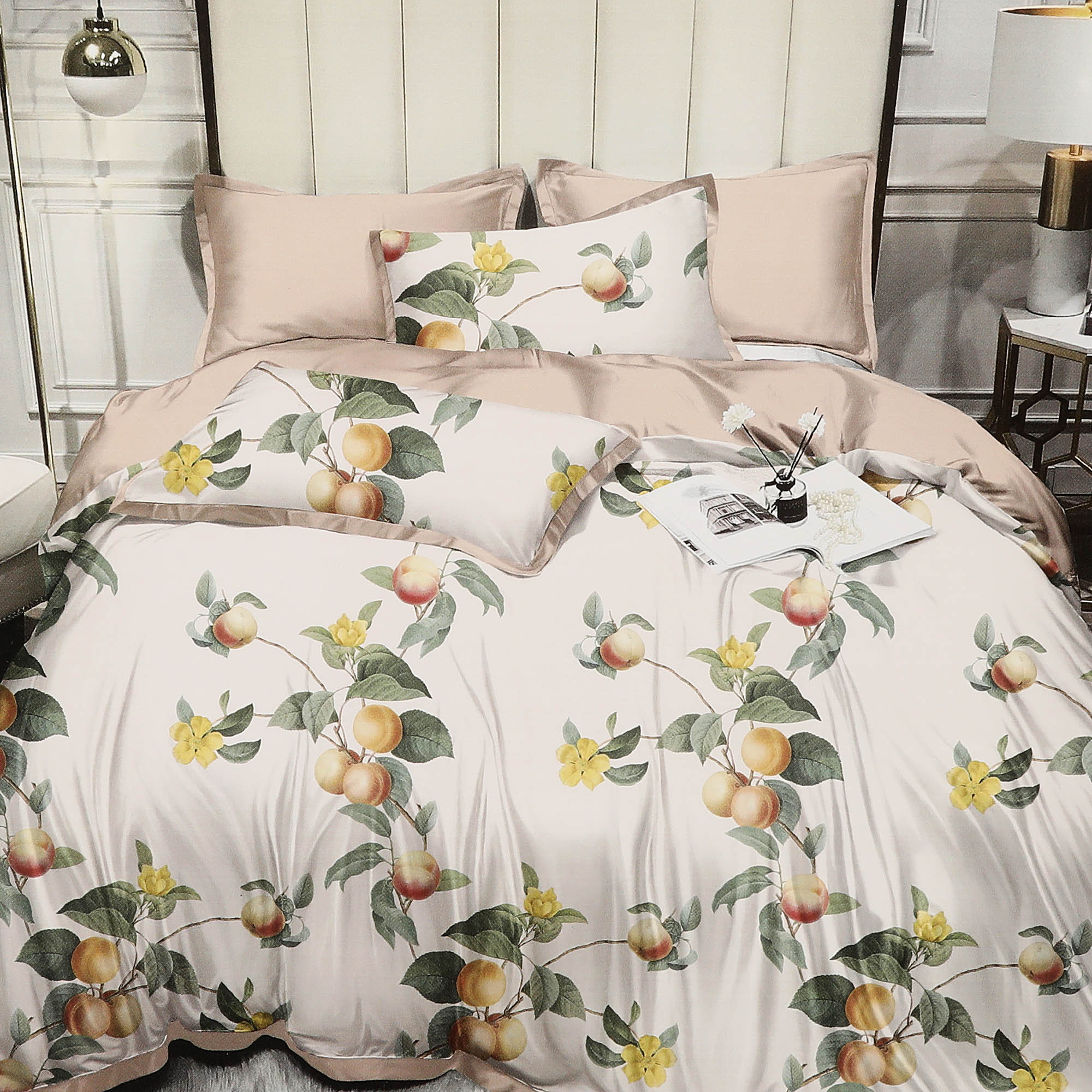 Комплект постельного белья Wonne Traum Elegance Apple garden cream Семейный/дуэт