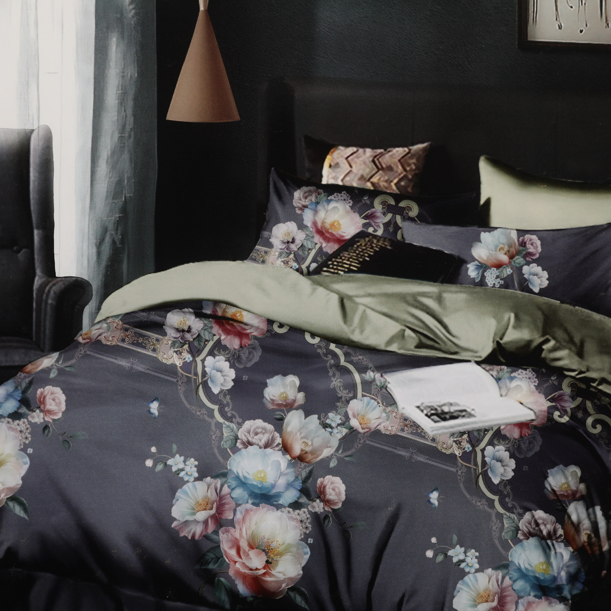 Комплект постельного белья Wonne Traum Elegance Rose palace black Полуторный