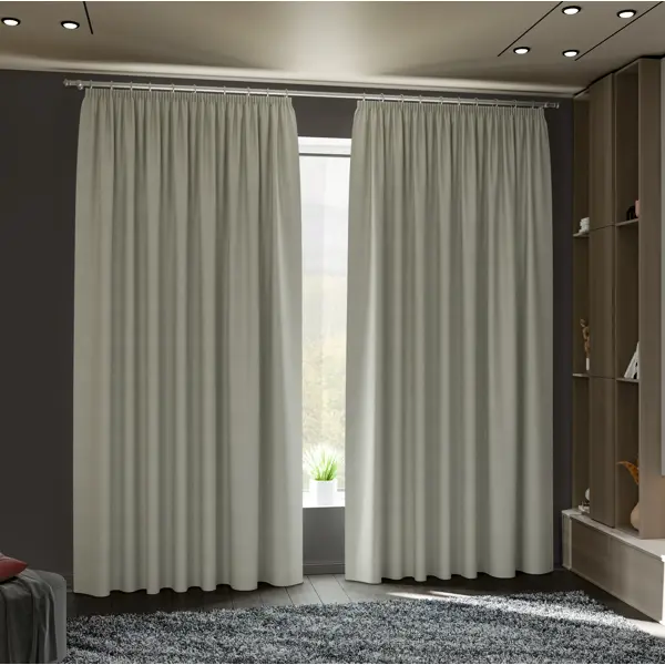 Комплект штор на ленте блэкаут Miamoza Nola 150x250 см цвет светло-серый