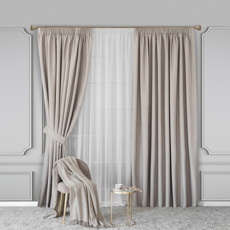 Комплект штор с подхватами Togas Флио коричневые 260x300 см -2, подхваты-2, 4 пр.