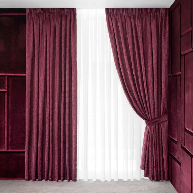 Комплект штор с подхватами Togas Марипоса бордо 260x275 см