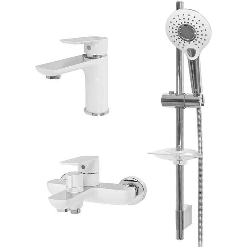 Комплект смесителей Hansberge H7099W Белый Хром