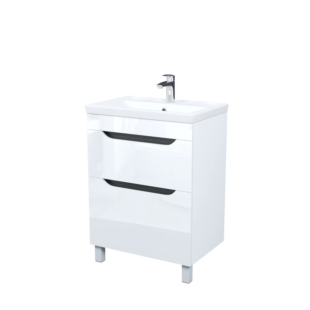 Комплект тумба с раковиной Iddis Ray 60 см напольная белая (RAY60WFi95K)