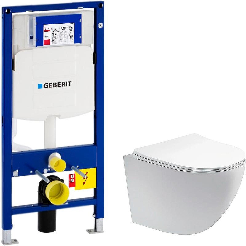 Комплект унитаза Aquatek Европа AQ1900-00 с инсталляцией Geberit Duofix Sigma UP320 111.300.00.5 с сиденьем Микролифт
