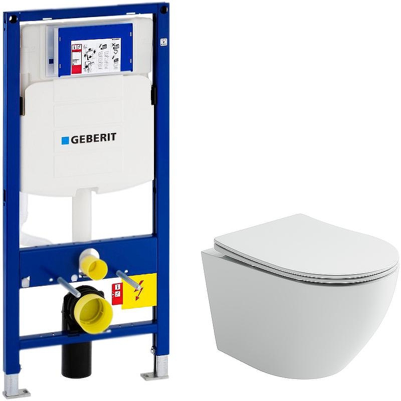 Комплект унитаза Ceramicanova Uno Rimless CN11001 с инсталляцией Geberit Duofix Sigma UP320 111.300.00.5 с сиденьем Микролифт