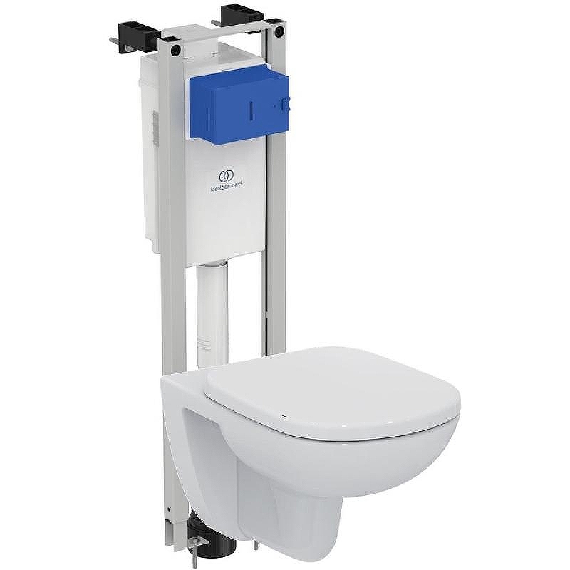 Комплект унитаза с инсталляцией Ideal Standard W440101 с сиденьем Микролифт