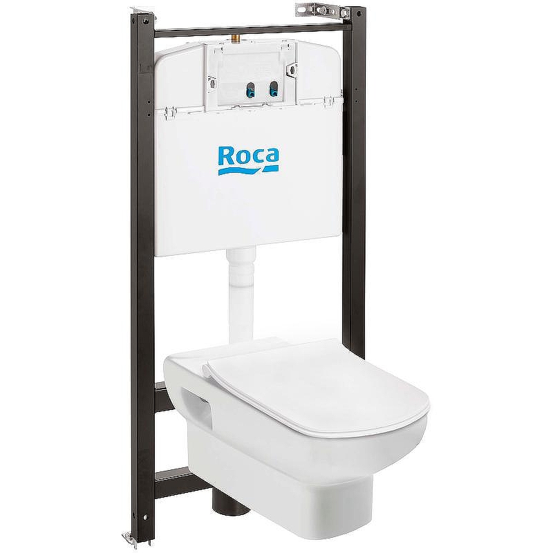 Комплект унитаза с инсталляцией Roca Dama Senso 893104680 с сиденьем Микролифт