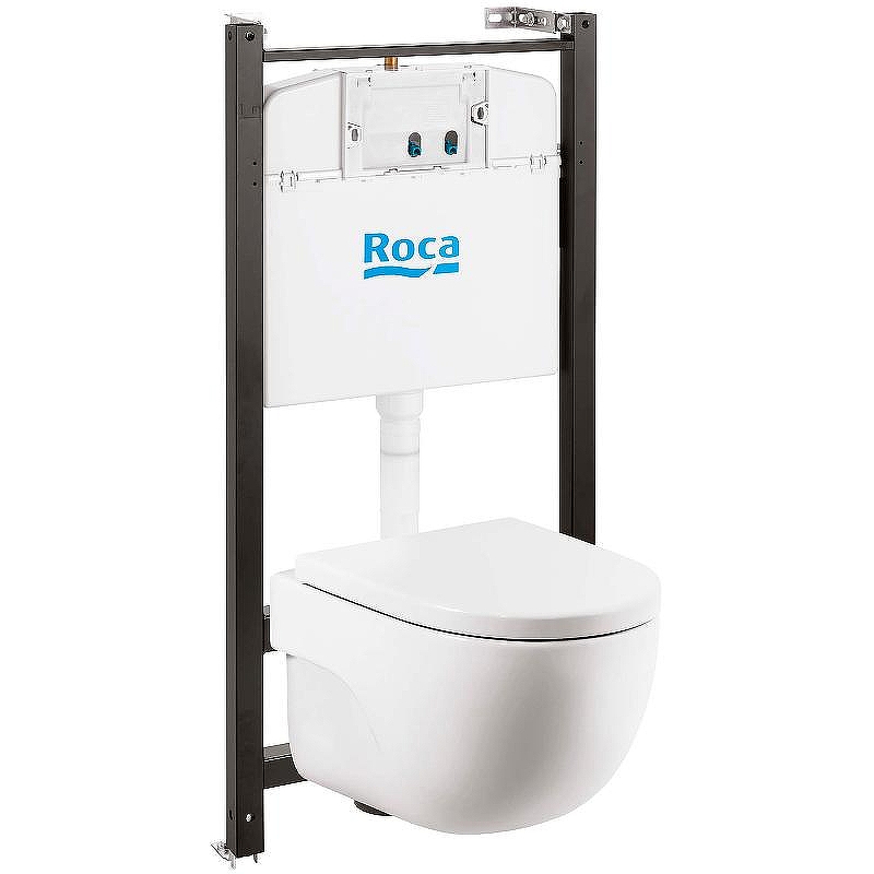 Комплект унитаза с инсталляцией Roca Meridian Rimless 893104990 с сиденьем Микролифт