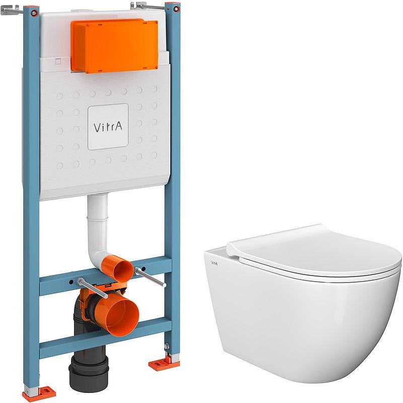 Комплект унитаза с инсталляцией Vitra L-Box Mia Round 9873B003-7205 с сиденьем Микролифт