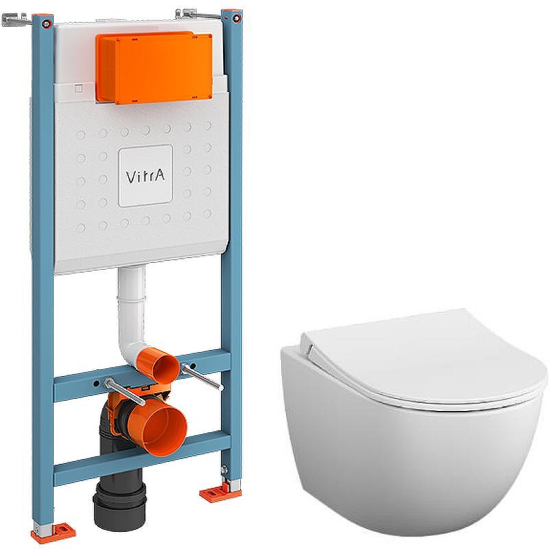 Комплект унитаза с инсталляцией Vitra Sento 9830B003-7211 с сиденьем Микролифт