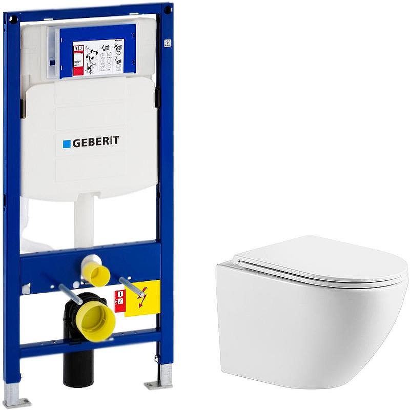 Комплект унитаза WellWant Aura WWU01121WK с инсталляцией Geberit Duofix Sigma UP320 111.300.00.5 с сиденьем Микролифт