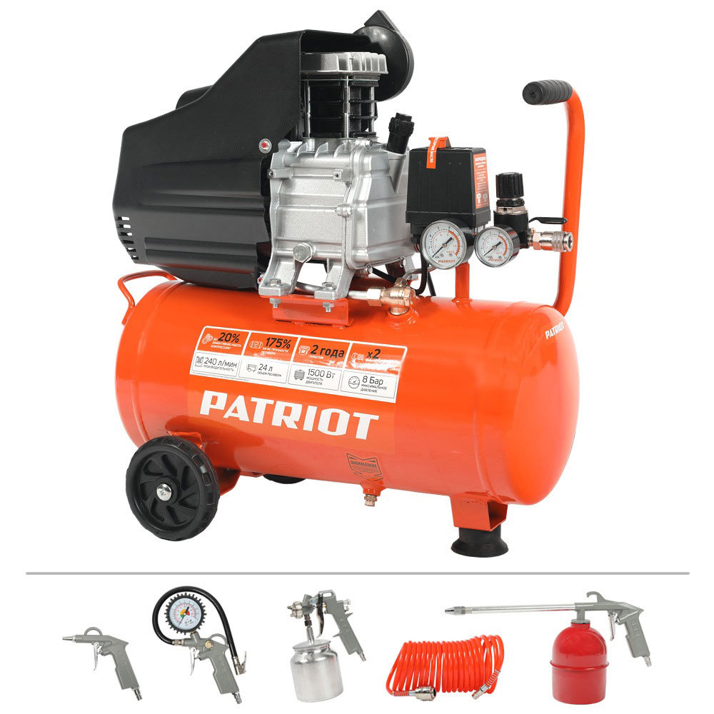 Компрессор масляный Patriot Euro 50-260 K 50 л 1,8 кВт (525306316)