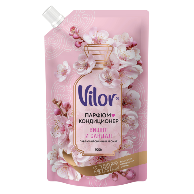 кондиционер для белья VILOR Вишня и Сандал 900г дой пак