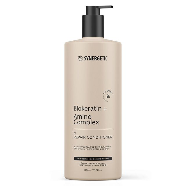 кондиционер SYNERGETIC Pro Expert Repair Biokeratin + Amino Complex 1л