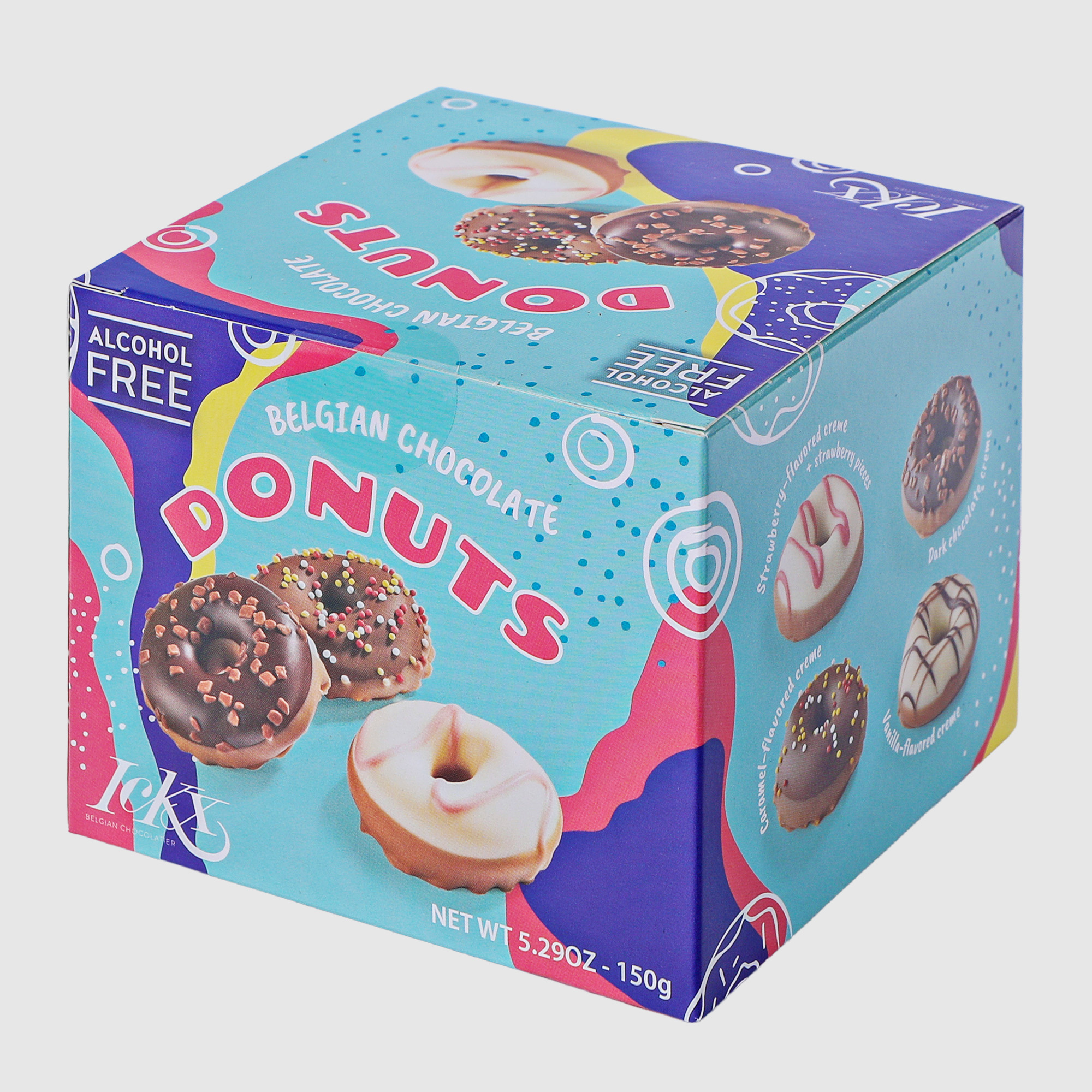 Конфеты Pralibel donut молочный, белый шоколад 150 г