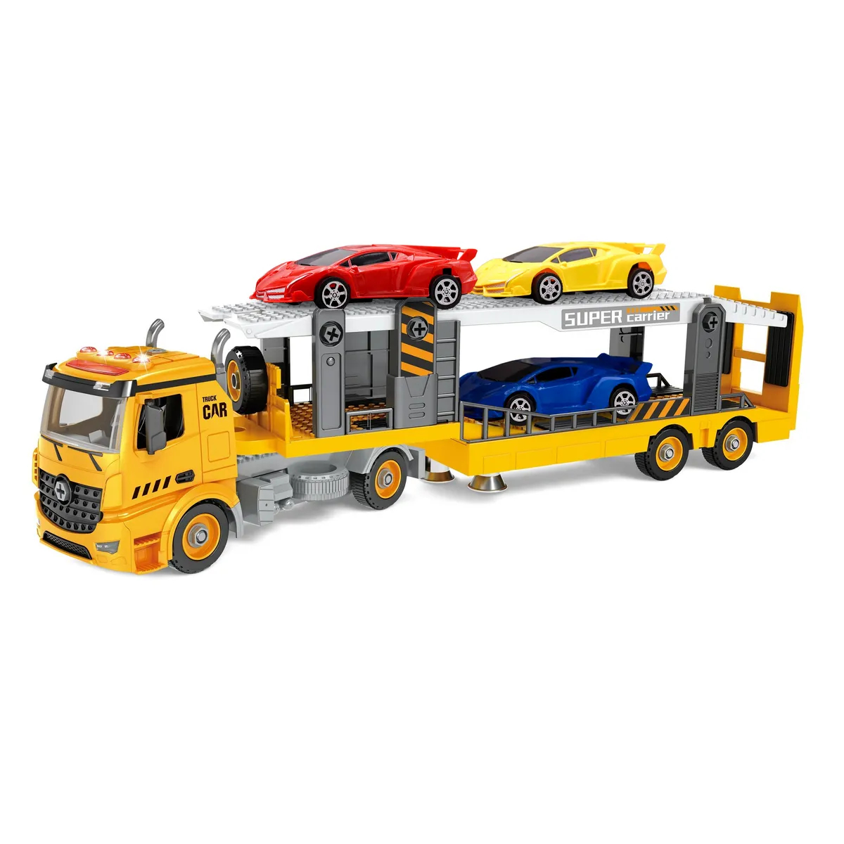 Конструктор Funky Toys Транспортер, c 3 машинками, фрикционный
