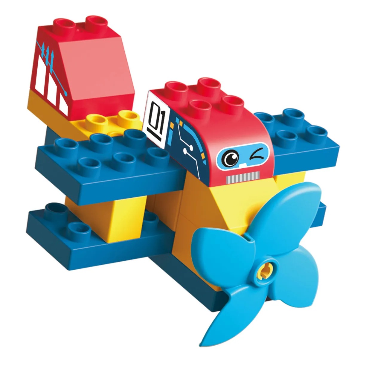 Конструктор с крупными блоками Funky Toys Самолёт 16 деталей