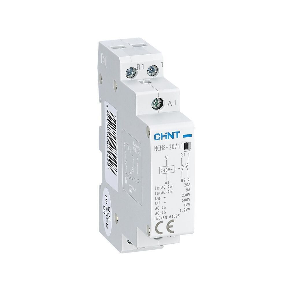 Контактор модульный Chint NCH8 230 В 20 А тип AC 1НО+1НЗ (256052)
