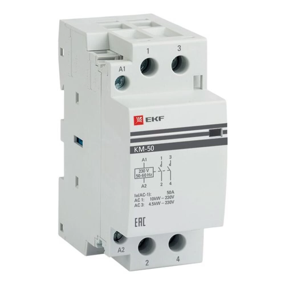 Контактор модульный EKF PROxima КМ 220 В 50 А тип AC 2НО (km-2-50-20)