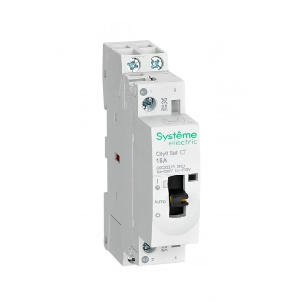 Контактор модульный Systeme Electric City9 Set 230 В 16 А тип AC 2НО с ручным управлением (SE C9C32216)