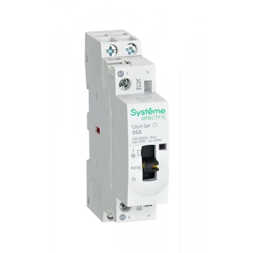 Контактор модульный Systeme Electric City9 Set 230 В 20 А тип AC 2НО с ручным управлением (SE C9C32220)