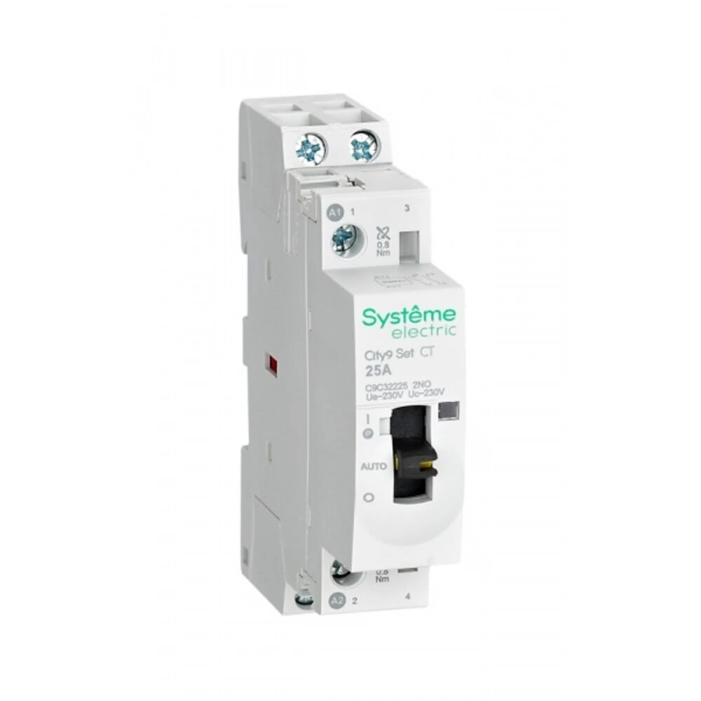 Контактор модульный Systeme Electric City9 Set 230 В 25 А тип AC 2НО с ручным управлением (SE C9C32225)
