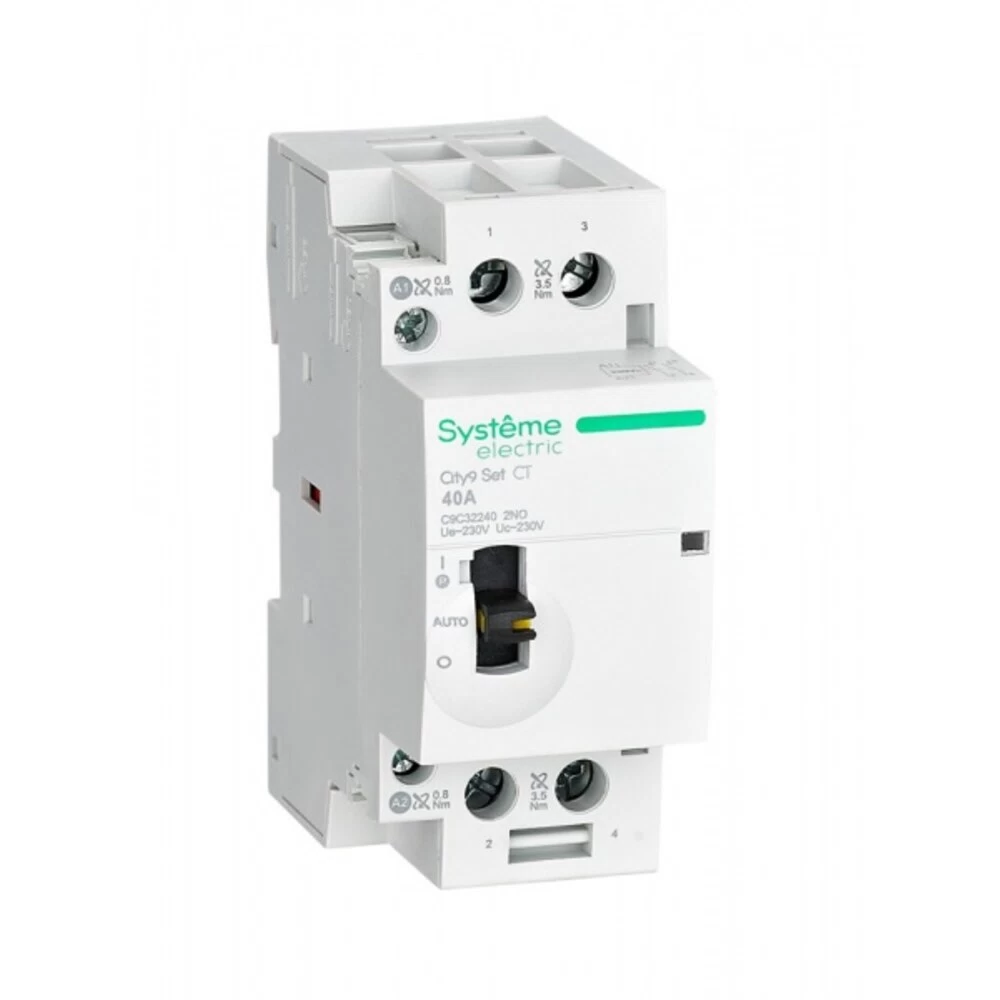 Контактор модульный Systeme Electric City9 Set 230 В 40 А тип AC 2НО с ручным управлением (SE C9C32240)