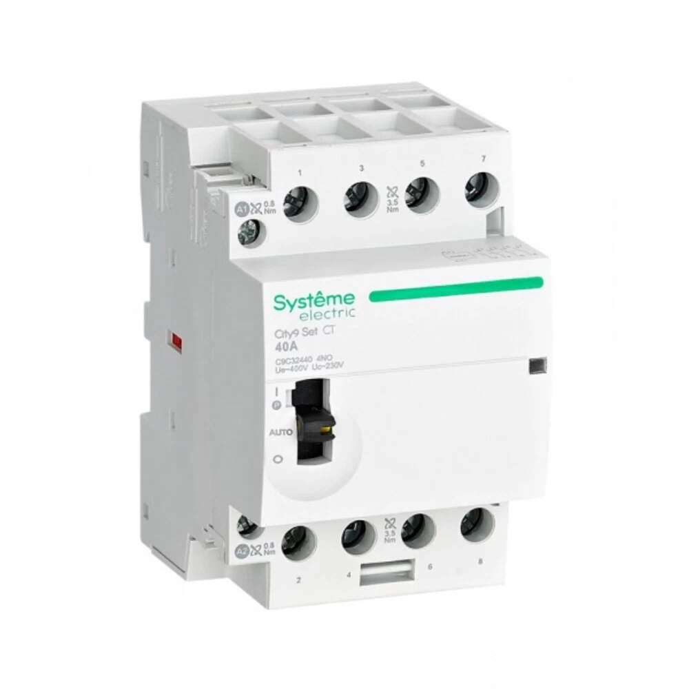 Контактор модульный Systeme Electric City9 Set 230 В 40 А тип AC 4НО с ручным управлением (SE C9C32440)