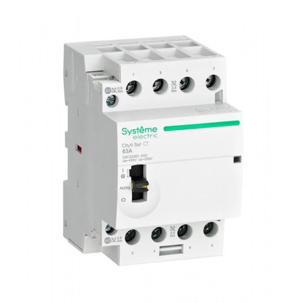 Контактор модульный Systeme Electric City9 Set 230 В 63 А тип AC 4НО с ручным управлением (SE C9C32463)